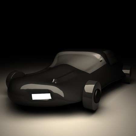 Futuristic black car, 3d render, square imageの写真素材
