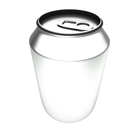 Aluminium can over white background, 3d render, square image
