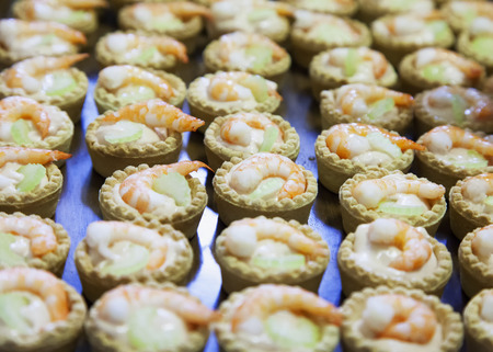 Shrimp pastries in close up, horizontal imageの写真素材