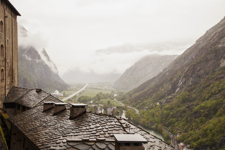 View from the castle over the valley, horizontal imageの写真素材