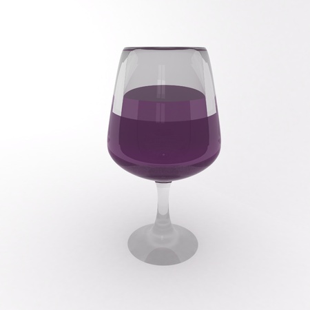 Wine glass over white background, 3d renderingの写真素材