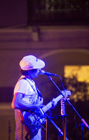 JUNE 24, 2018 - NIZZA MONFERRATO (ITALY): at free festival "Fans Out" in Nizza Monferrato, songwriter Ron Gallo performing with his bandのeditorial素材