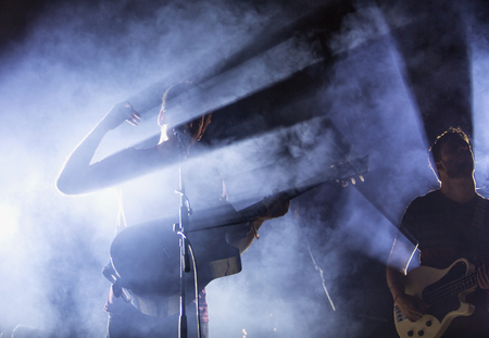 JUNE 24, 2018 - NIZZA MONFERRATO (ITALY): at free festival "Fans Out" in Nizza Monferrato, band Eugenio in Via di Gioia performingのeditorial素材