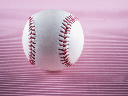Baseball over pink background, strict close upの写真素材