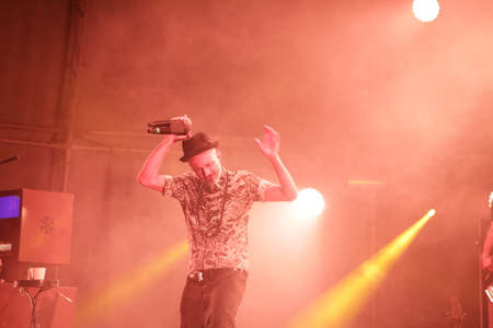 JULY 30, 2021 - GENOA (ITALY): Italian pop band Subsonica plays at Goa-Boa Festival in Genoa. Italyのeditorial素材
