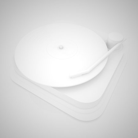 White turntable over white, 3d rendering, square imageの写真素材
