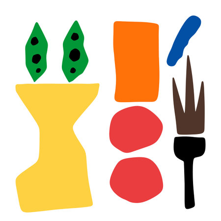 Set of abstract vector hand drawn elements in doodle style.のイラスト素材