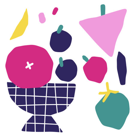 Cute cactus with pears on a white background. Vector illustrationのイラスト素材