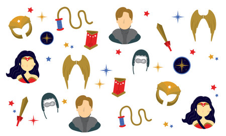 Carnival costume icon set. Cartoon illustration of carnival costume vector icons for web designのイラスト素材