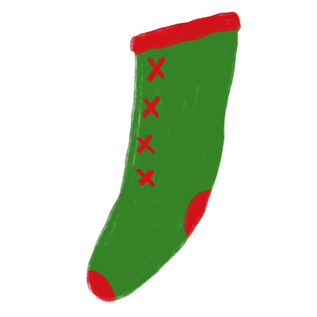 Christmas sock painted in the colors of the flag of the Belarus.のイラスト素材