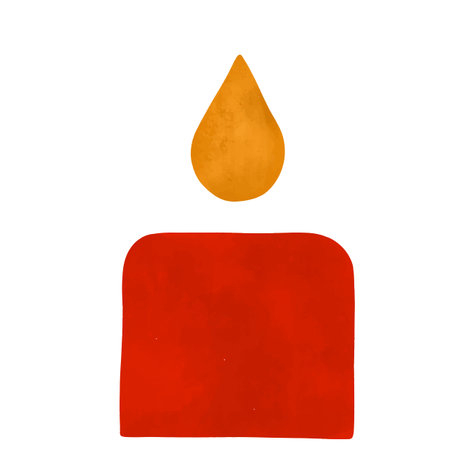Abstract Red Candle Flame Minimalist Illustrationのイラスト素材