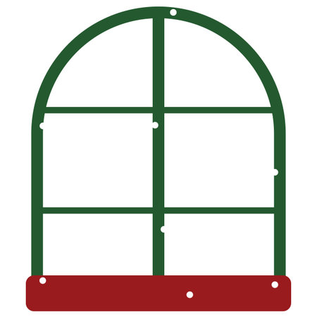 Vintage Christmas Window with snow Flat Design Elementのイラスト素材