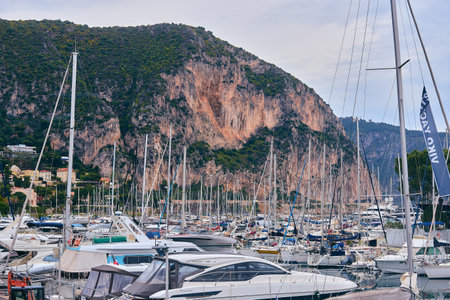 Yachts and boats in the port of Capri.の写真素材