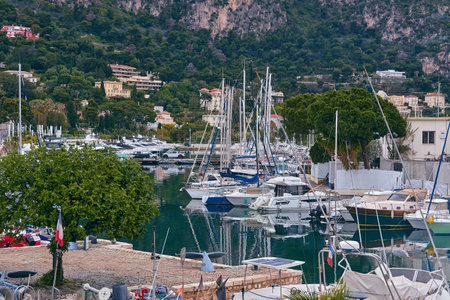 Boats and yachts moored in Porto Venere, Italyの写真素材