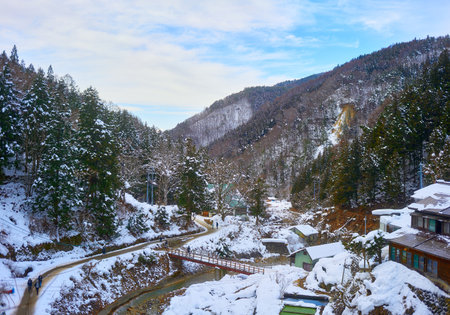 Winter landscape in Kamikochi, Japan.の写真素材