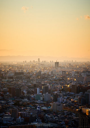 Cityscape at twilight time ( Filtered image processed vintage effect. )の写真素材