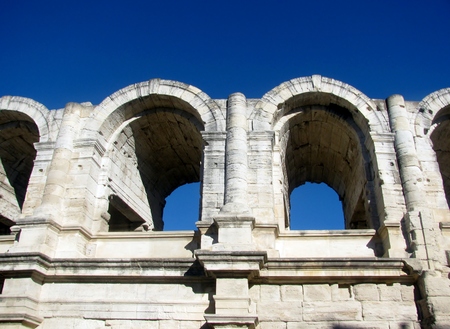 The Roman Amphitheater, Arles,  Provence, South of France.の写真素材