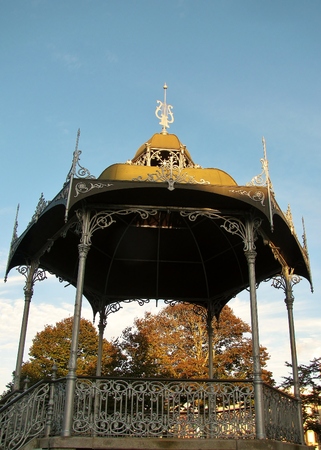 Gazebo bandstand in Povoa de Varzim, Portugalの写真素材