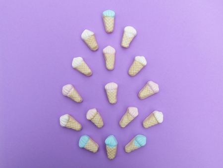 Candy party decor tree flat lay