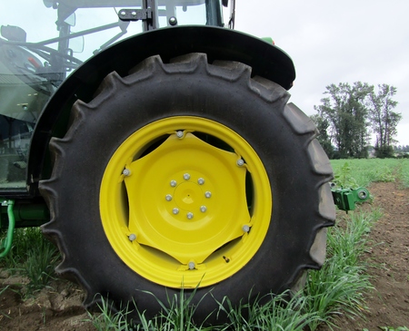 New tractor on a farm field
