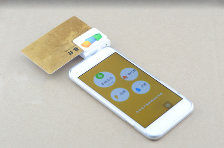 Mobile payment mobile payment mobile phone cardのeditorial素材
