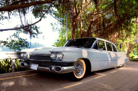 White classic carのeditorial素材