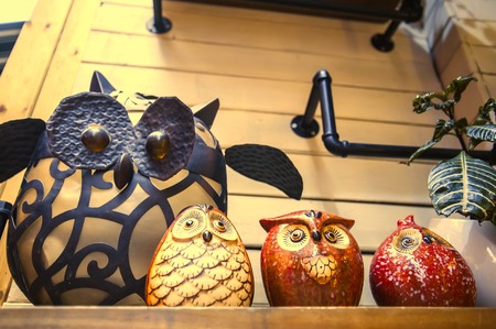 Crafts in the shaped of owlのeditorial素材