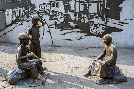 Bronze sculptures at the Lu Xun\'s former residenceのeditorial素材