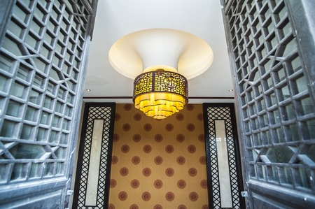 Chinese chandelier and screensのeditorial素材