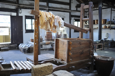 Traditional technology of rice wine brewing equipmentのeditorial素材