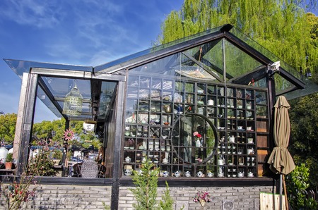 Glass display China shelfのeditorial素材