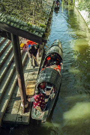 Shaoxing wupeng boatのeditorial素材