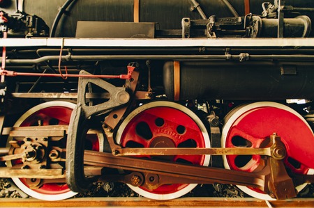 Steam locomotive wheelのeditorial素材