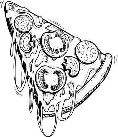 Pizza drawingのイラスト素材