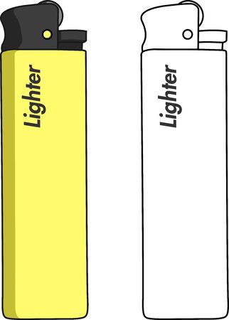 Lighter in a plastic case in vector graphics.のイラスト素材