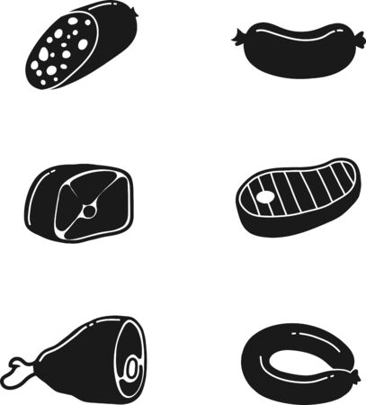 Sausage vector black color icons.のイラスト素材