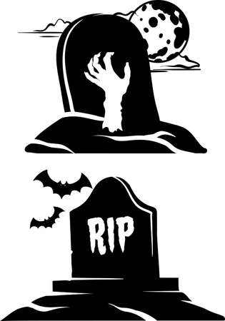 Vector drawing of a grave for halloween.のイラスト素材