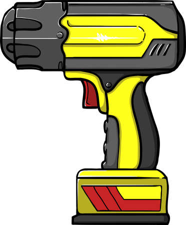 Yellow screwdriver in vector art with no background.のイラスト素材