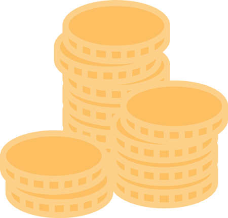 Gold coins in vector graphics with no background.のイラスト素材