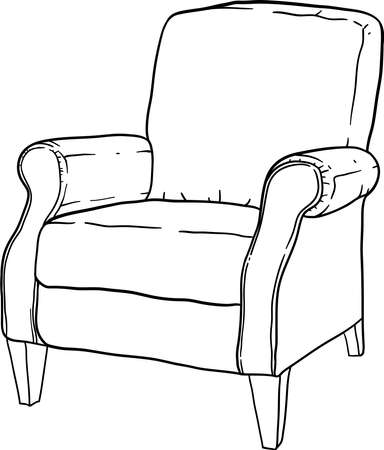 Chair in the vector without color and no background.のイラスト素材