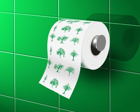 toilette paper with with ecological themeの写真素材