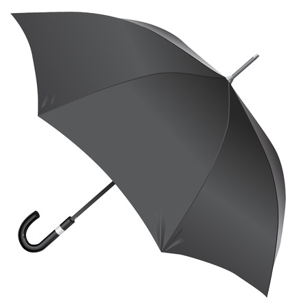 opened gray umbrella on white backgroundのイラスト素材