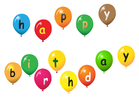 various baloons with letters のイラスト素材