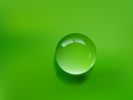 photo realistic water drop on green backgroundのイラスト素材