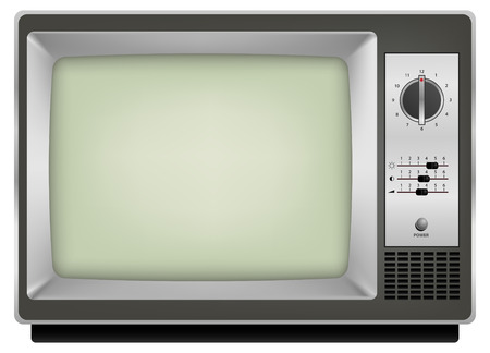 realistic vintage tv on white backgroundのイラスト素材
