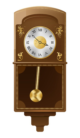 vintage wall clock on white backgroundのイラスト素材