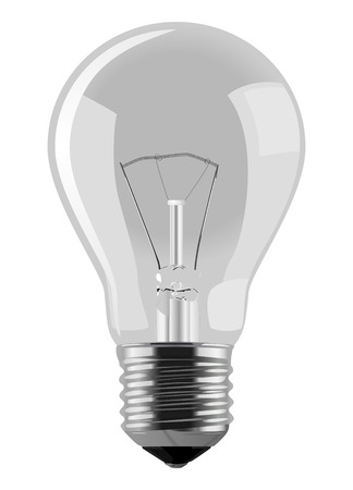 realistic light bulb on white backgroundのイラスト素材
