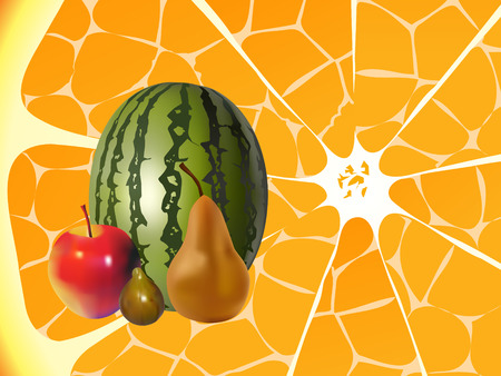 autumn fruits conceptのイラスト素材