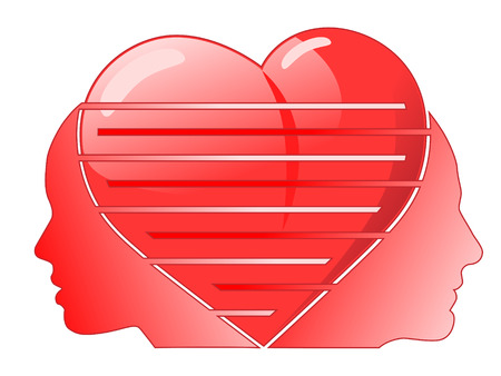 vector concept illustration of man and woman relationshipのイラスト素材