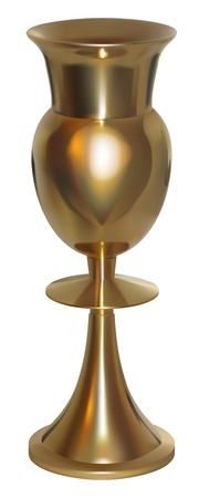 realistic golden goblet on white backgroundのイラスト素材
